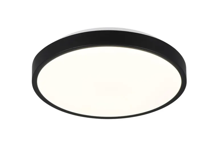 Kleine LED Deckenleuchte SLOPE ultraflach, Schwarz, Ø 28,5cm