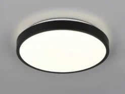 Kleine LED Deckenleuchte SLOPE ultraflach, Schwarz, Ø 28,5cm