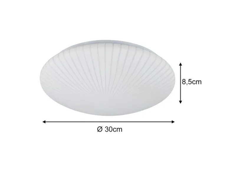 Kleine LED Deckenleuchte UMBRIA mit Strahlenmuster, rund Ø 30cm