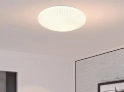 Kleine LED Deckenleuchte UMBRIA mit Strahlenmuster, rund Ø 30cm
