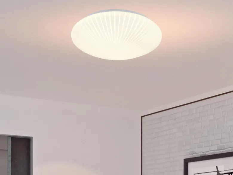 Kleine LED Deckenleuchte UMBRIA mit Strahlenmuster, rund Ø 30cm