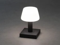 Kleine LED Outdoor Akku Tischleuchte MONACO per USB aufladbar, Anthrazit H: 19cm