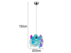Kleine LED Pendelleuchte aus irisierendem Kunststoff, Ø 25cm