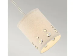 Kleine LED Pendelleuchte aus Stoff, 4-stufig höhenverstellbar, Ø 15cm