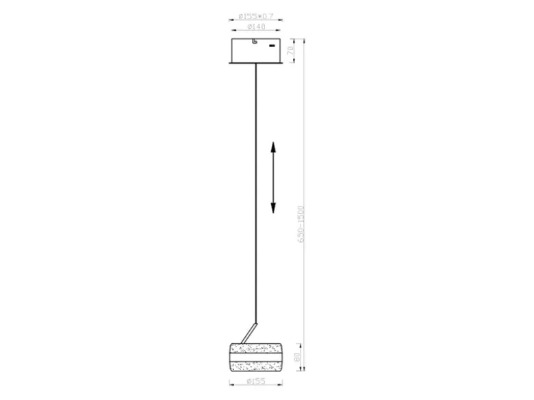 Kleine LED Pendelleuchte DIOS höhenverstellbar 1-flammig, Schwarz Ø 15,5cm