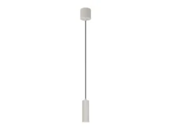 Kleine LED Pendelleuchte einflammig aus Metall Hellgrau Ø 5,5cm
