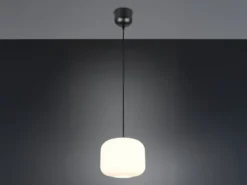 Kleine LED Pendelleuchte einflammig mit Glas Lampenschirm Weiß Ø 25cm