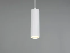 Kleine LED Pendelleuchte einflammig aus Metall Weiß Ø 5,5cm