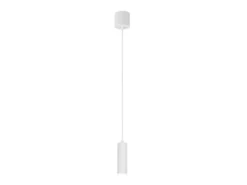 Kleine LED Pendelleuchte einflammig aus Metall Weiß Ø 5,5cm