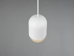 Kleine LED Pendelleuchte einflammig aus Metall in Weiß, Ø 10cm