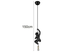Kleine LED Pendelleuchte einflammig Affenlampe Schwarz, Breite 14,5cm