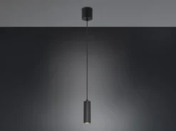 Kleine LED Pendelleuchte einflammig aus Metall Schwarz Ø 5,5cm
