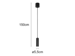 Kleine LED Pendelleuchte einflammig aus Metall Schwarz Ø 5,5cm