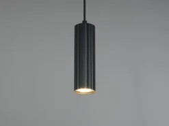 Kleine LED Pendelleuchte einflammig aus Metall Schwarz Ø 5,5cm