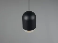 Kleine LED Pendelleuchte einflammig aus Metall in Schwarz, Ø 10cm