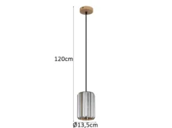 Kleine LED Pendelleuchte einflammig mit Rauchglas Kristall Ø 13,5cm