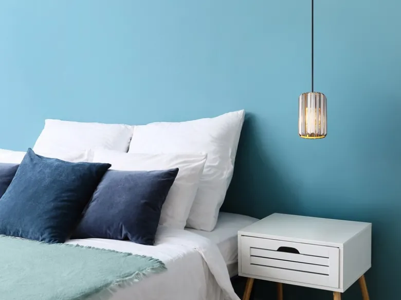 Kleine LED Pendelleuchte einflammig mit Rauchglas Kristall Ø 13,5cm