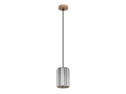 Kleine LED Pendelleuchte einflammig mit Rauchglas Kristall Ø 13,5cm