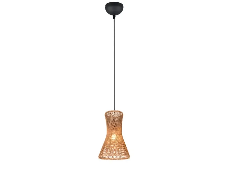 Kleine LED Pendelleuchte 1-flammig mit Lampenschirm aus Papiergarn, Ø 20cm