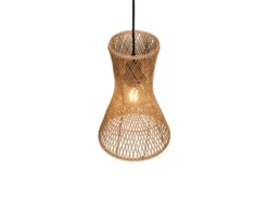Kleine LED Pendelleuchte 1-flammig mit Lampenschirm aus Papiergarn, Ø 20cm