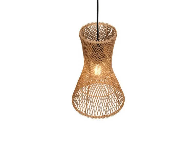 Kleine LED Pendelleuchte 1-flammig mit Lampenschirm aus Papiergarn, Ø 20cm