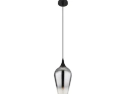 Kleine LED Pendelleuchte 1-flammig Rauchglas Lampenschirm, Ø 18cm