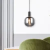 Kleine LED Pendelleuchte 1-flammig mit Glasschirm Chrom bedampft, Ø 20cm
