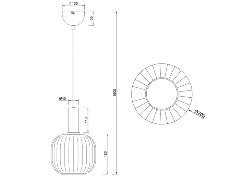 Kleine LED Pendelleuchte 1-flammig mit Glasschirm Chrom bedampft, Ø 20cm