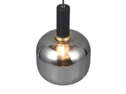 Kleine LED Pendelleuchte 1-flammig mit Glasschirm Chrom bedampft, Ø 20cm
