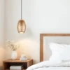 Kleine LED Pendelleuchte in Coffee mit ausgefallenem Stanzmuster, Ø 15cm