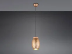 Kleine LED Pendelleuchte in Coffee mit ausgefallenem Stanzmuster, Ø 15cm