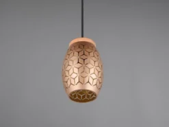 Kleine LED Pendelleuchte in Coffee mit ausgefallenem Stanzmuster, Ø 15cm