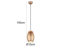 Kleine LED Pendelleuchte in Coffee mit ausgefallenem Stanzmuster, Ø 15cm