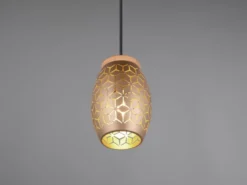 Kleine LED Pendelleuchte in Coffee mit ausgefallenem Stanzmuster, Ø 15cm