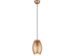 Kleine LED Pendelleuchte in Coffee mit ausgefallenem Stanzmuster, Ø 15cm