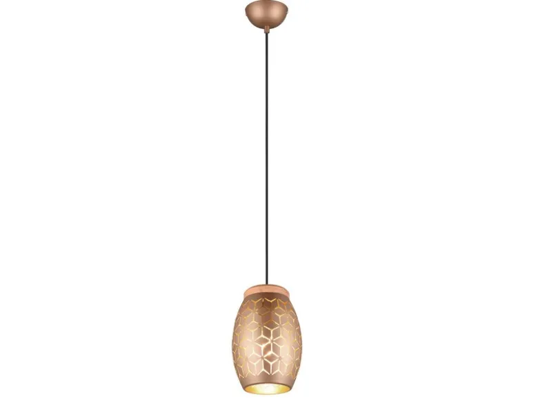 Kleine LED Pendelleuchte in Coffee mit ausgefallenem Stanzmuster, Ø 15cm