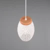 Kleine LED Pendelleuchte in Weiß mit ausgefallenem Stanzmuster, Ø 15cm