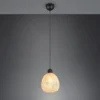 Kleine LED Pendelleuchte Korblampe aus geflochtenem Bambus, Ø 18cm