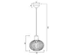 Kleine LED Pendelleuchte mit Gitter Lampenschirm Schwarz, Ø 23cm