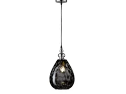 Kleine LED Pendelleuchte mit Rauchglas Lampenschirm, Ø 20cm