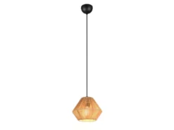 Kleine LED Pendelleuchte mit Lampenschirm aus geflochtenem Papiergarn, Ø 20cm