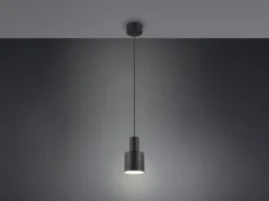 Kleine LED Pendelleuchte mit Metall Lampenschirm Schwarz, Ø 12cm