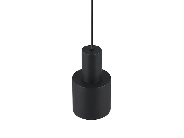 Kleine LED Pendelleuchte mit Metall Lampenschirm Schwarz, Ø 12cm