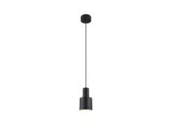 Kleine LED Pendelleuchte mit Metall Lampenschirm Schwarz, Ø 12cm