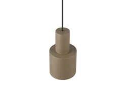 Kleine LED Pendelleuchte mit Metall Lampenschirm Taupe, Ø 12cm