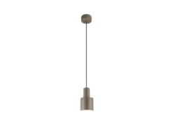 Kleine LED Pendelleuchte mit Metall Lampenschirm Taupe, Ø 12cm