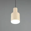 Kleine LED Pendelleuchte mit Metall Lampenschirm Beige, Ø 12cm