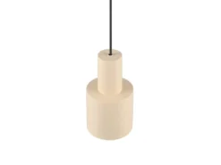 Kleine LED Pendelleuchte mit Metall Lampenschirm Beige, Ø 12cm