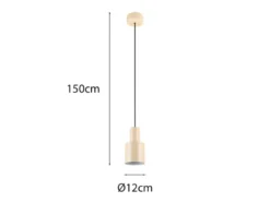 Kleine LED Pendelleuchte mit Metall Lampenschirm Beige, Ø 12cm