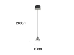 Kleine LED Pendelleuchte ROMEO höhenverstellbar, einflammig, Silber Ø 10cm
